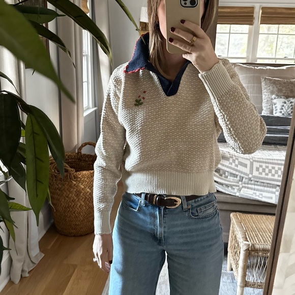 Cream Sweater with Embroidered Details - Picture 1 of 8